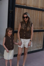 Charlie Knitted Vest Chocolate | Mommy Edition