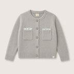 Charlie Knit Cardigan in Dove on a neutral background