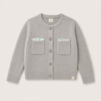 Charlie Knit Cardigan in Dove on a neutral background