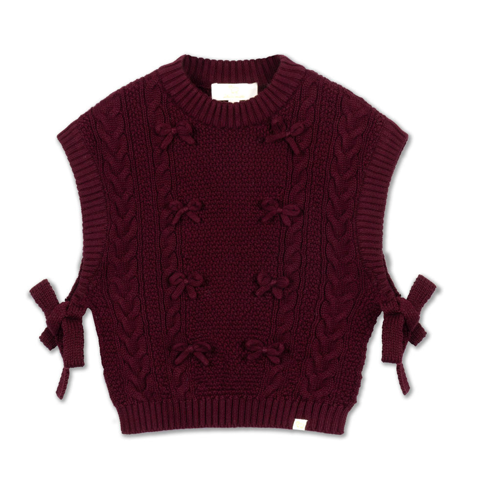 Elise Bow Cardigan ❘ Burgundy