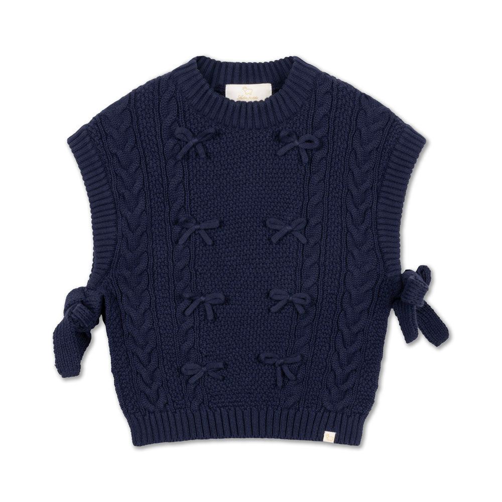 Elise Bow Cardigan ❘ Navy