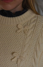Elise Bow Cardigan ❘ Sand