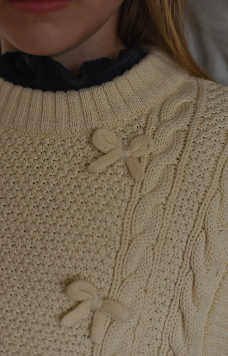 Elise Bow Cardigan ❘ Sand
