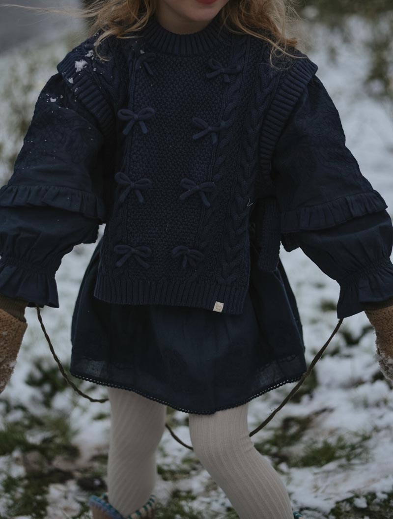 Elise Bow Cardigan ❘ Navy