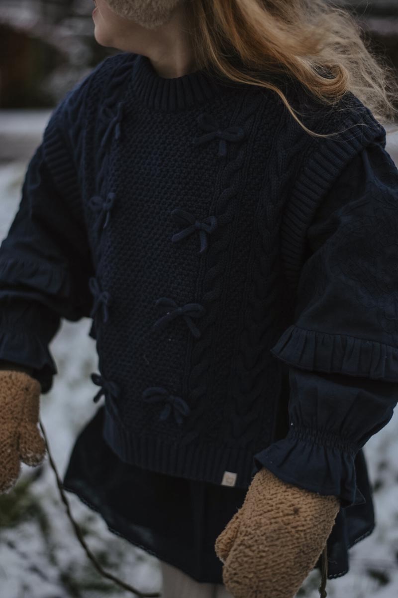Elise Bow Cardigan ❘ Navy