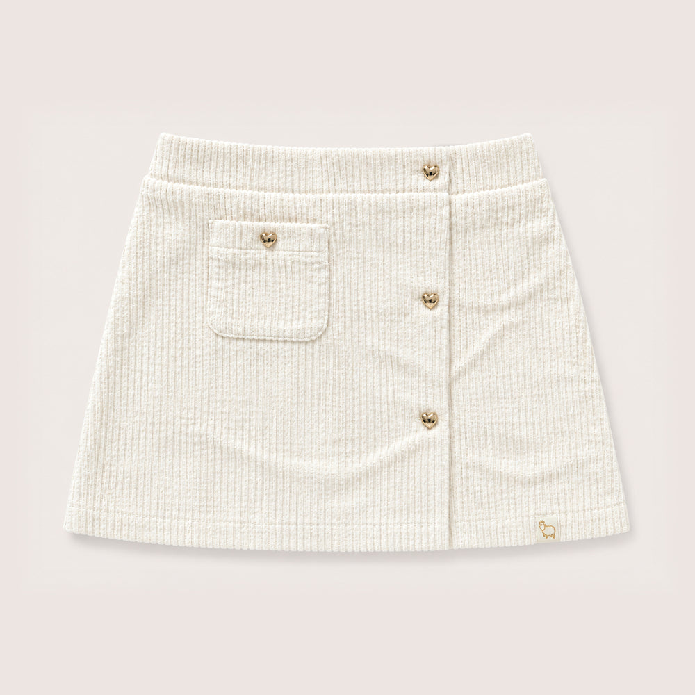 Louise Skirt in Ivory on a neutral background