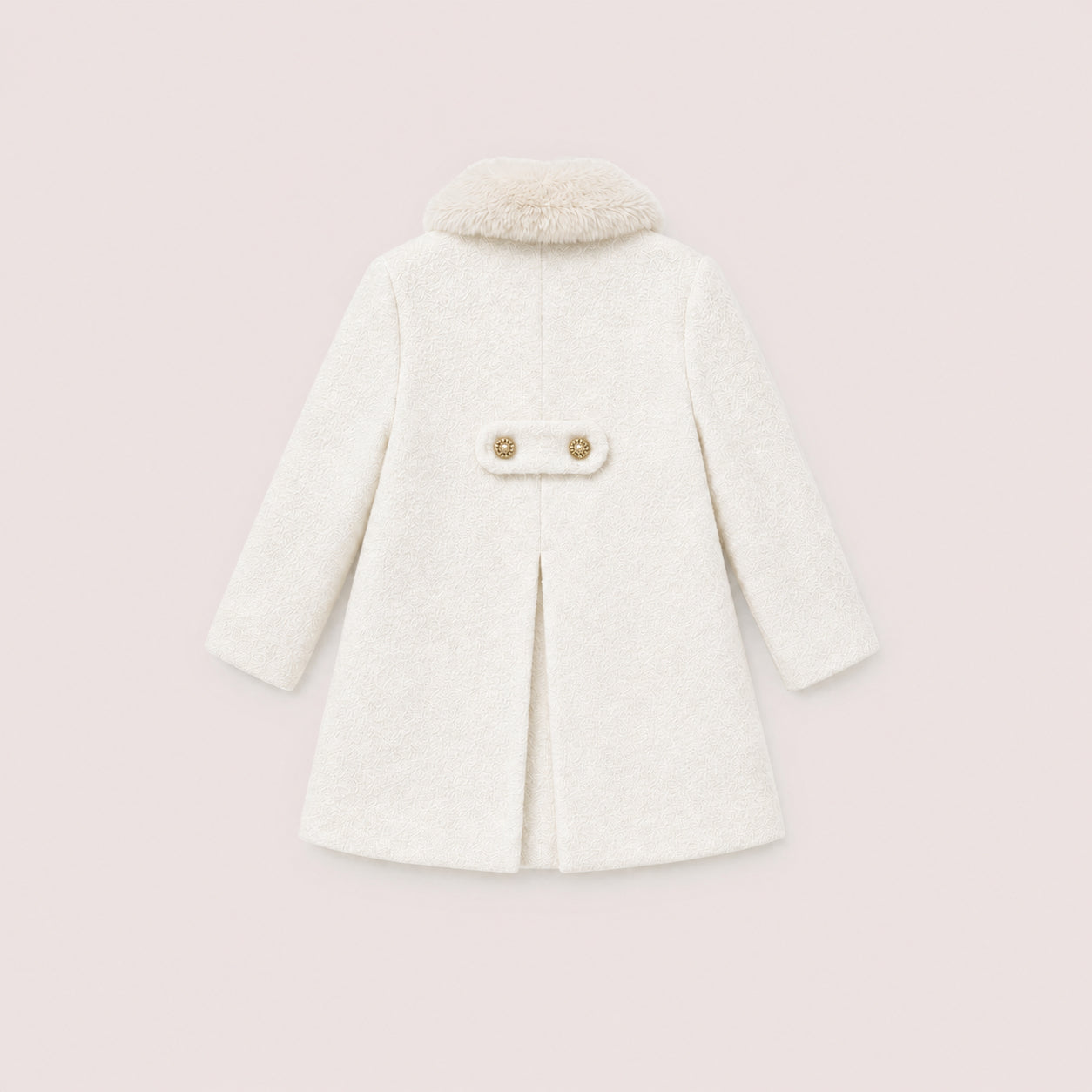Back view of the Mara Tweed Coat on a neutral background