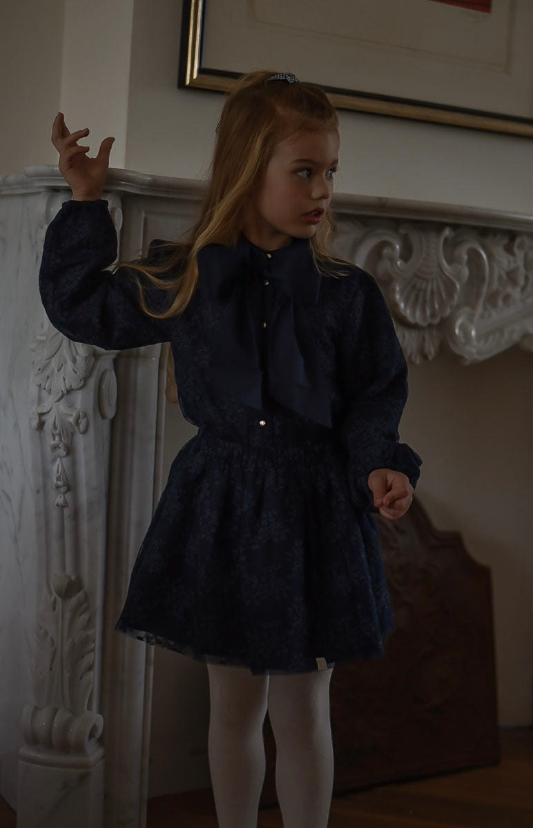 Olivia Lace Blouse ❘ Navy
