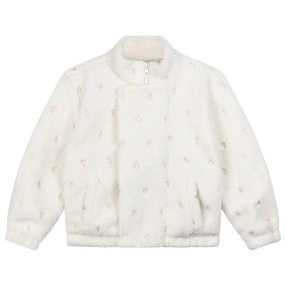 LRDM Petits Aimee Heart Coat AntiqueWhite