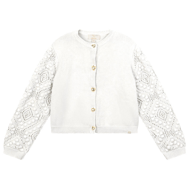 LRDM Petits Noelle Cardi Antique White