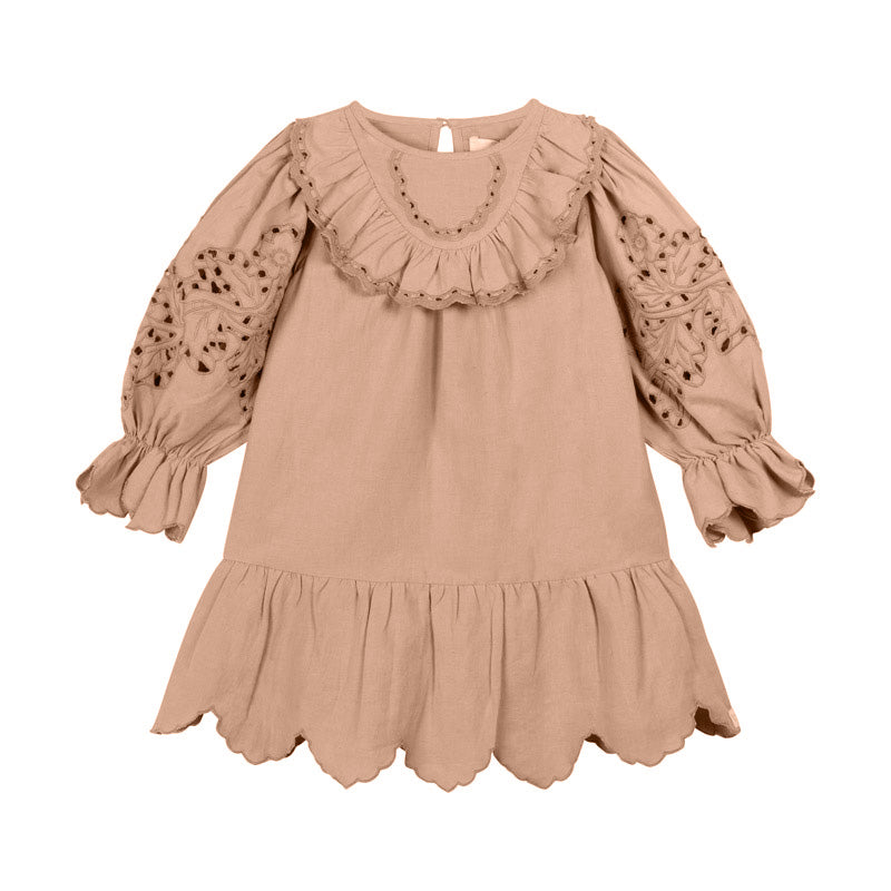 LRDM Petits Sophie Longsleeve Dress In Pink clay